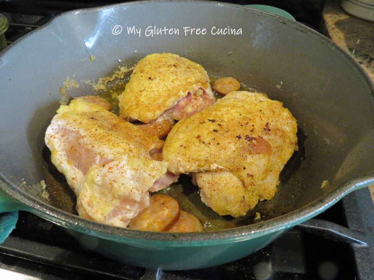 Chicken Thighs with Andouille Sausage My Gluten Free Cucina