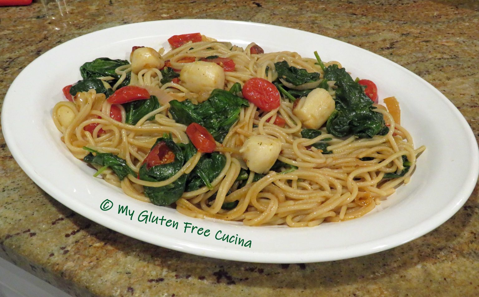 Bay Scallops with Baby Spinach and Grape Tomatoes My Gluten Free Cucina