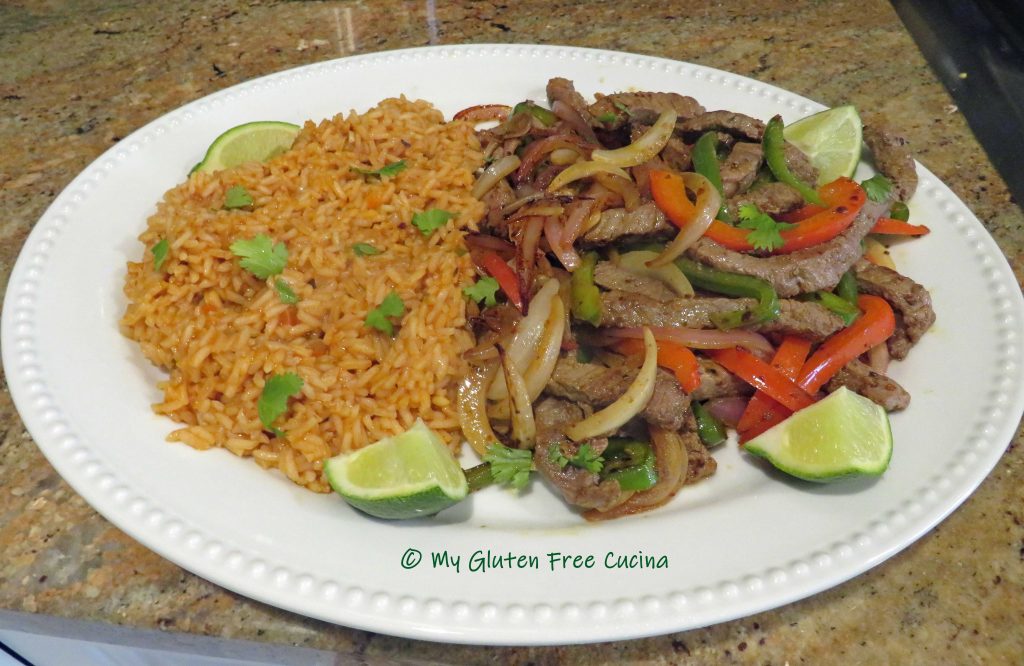 Fajitas with Spanish Rice My Gluten Free Cucina